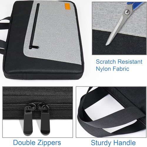 Laptop Case, 15.6 Inch Laptop Briefcase Sleeve Shockproof Protective Water Resistant Computer Carrying Bag Compatible with 15.6 inch HP, Dell, Acer, Asus, Lenovo, Notebook, Black Grey - size: 15.6 Inch