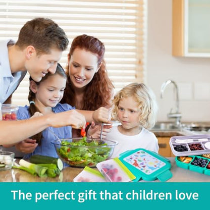 Bento Box for Kids Girls Boys, Adult,8-Compartment Leak-Proof Toddler Lunch Box for School, Drop-Proof Kids Lunch Containers with Insulated Bag, Microwave & Dishwasher Safe, BPA-Free, Green(Green) - color: green
