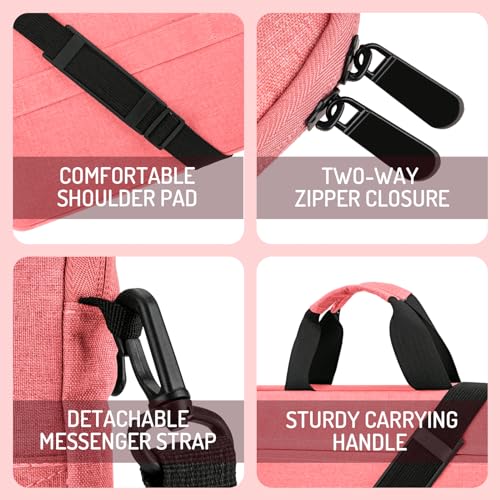 15.6-16 Inch Laptop Sleeve Shoulder Bag Notebook Chromebook Computer Carrying Case Compatible with 15.6 inch Acer Asus Dell HP Thinkpad, Pink - color: Pink, size: 15.6"-16"