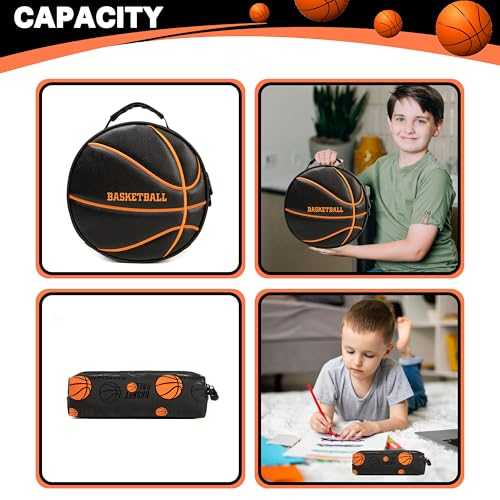 Kids Rolling Backpack Roller Backpack with Wheels Elementary Kindergarten Students Basketball Trolley School Bag for School Boys - color: Black