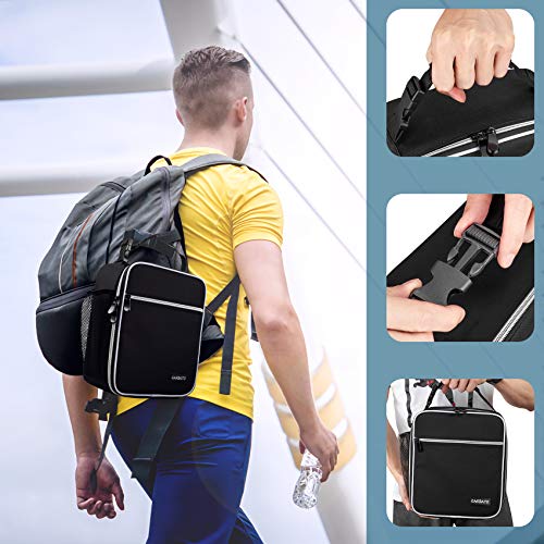 Lunch Bag, Durable Insulated Lunch Box Reusable Adults Tote Bag Lunch Bag for Men, Women, Adults (Black) - color: Black