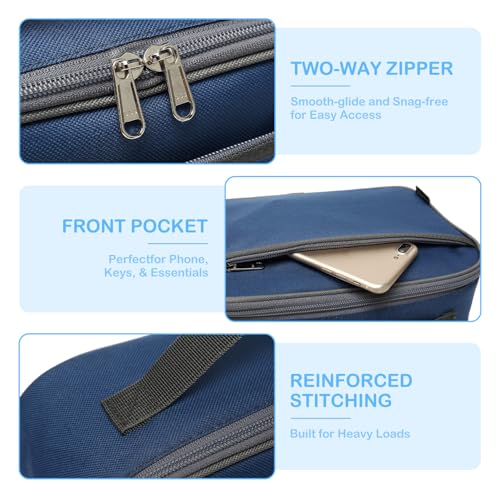FlowFly Kids Lunch box Insulated Soft Bag Mini Cooler Back to School Thermal Meal Tote Kit for Girls, Boys,Cyan - color: Navy