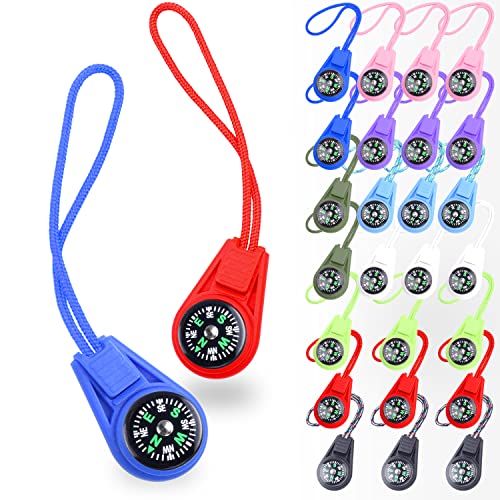10/25/50/100 Pack Compass for Kids Mini Compasses Bulk Kids Toy Compass for Party Favor/Hiking/Scout Classroom Learning Directions - color: 25PCS Multicolor