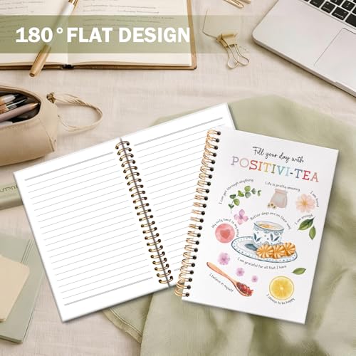 Mental Health Office Spiral Notebook Journal, Psychologist Therapist Gift Journal for Women,Positivi-Tea Journal, Therapy Notebooks for Note Taking, Gift for Therapist, 5.5 X 8.3 Inch - color: Tea