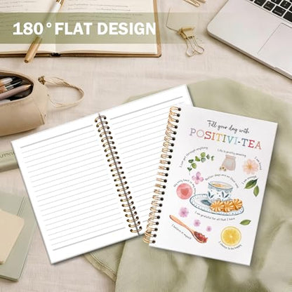 Mental Health Office Spiral Notebook Journal, Psychologist Therapist Gift Journal for Women,Positivi-Tea Journal, Therapy Notebooks for Note Taking, Gift for Therapist, 5.5 X 8.3 Inch - color: Tea