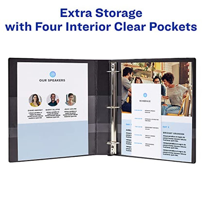 Avery Heavy-Duty View 3 Ring Binder, 3" One Touch Slant Rings, Holds 8.5" x 11" Paper, 1 White Binder (05604) - size: 3"