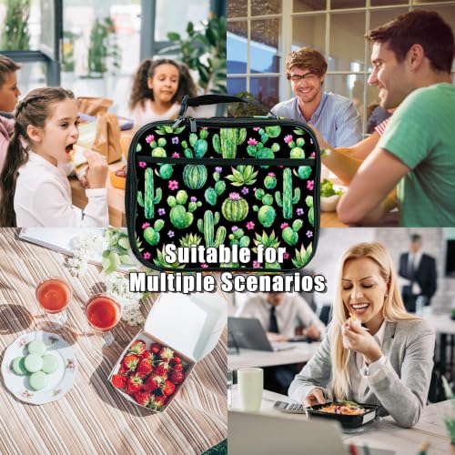 Cactus Lunch Box Insulated Reusable Lunch Bag Tote Cooler for Women Men Boy Girl School Work Office Picnic - color: Cactus