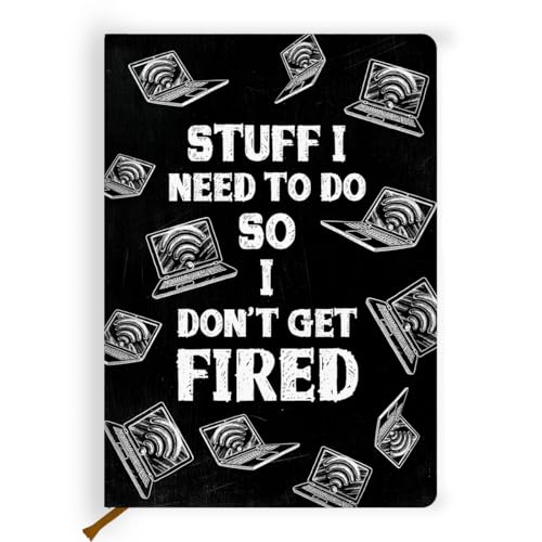 Lovdazzles Pretty Leather Lined Journal Stuff I Need To Do So I Don't Get Fired 200 Pages A5 Ruled Journaling Notebooks, Funny Notebook for Work, Funny Gag Gift for Coworkers(5.8 x 8.3) - color: Multi 1705