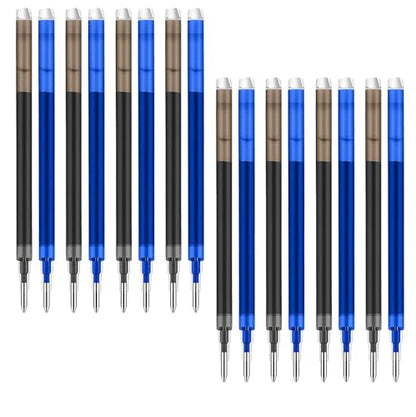 0.7 mm Erasable Gel Ink Pen Refills Compatible with Frixion Friction, Smooth Writing Multicolor Retractable Fine Point Pen Refill for School Office Home Art (Blue & Black, 16) - style: Blue & Black
