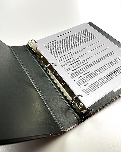 Performore Professional Luxor 3 Ring Binder 1.5 Inch Locking Slant Angle D-Rings, Maroon Turned Edge Flat, Durable Heavy Duty Presentation Folder Binder for Documents Paper Files Projects - style: 1.5 inch - 1 pack
