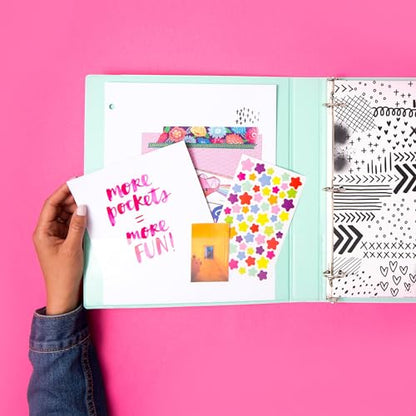 Avery Mini 3 Ring Binder, Holds 5.5" x 8.5" Paper, 1" Round Rings, 175-Sheet Capacity, 1.4 Inch Wide Spine, Watercolor Rainbow Design, Great for Home, Office, School Supplies, and More (18713)