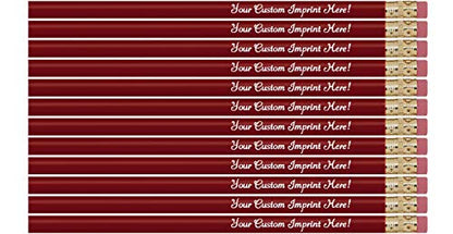 Express Pencils™ Personalized Pencils Round Custom Imprinted with your Name - Text - Logo - Message- 12 pkg - Customizable/Personalization/Great Gift Idea (Burgundy) - color: Burgundy