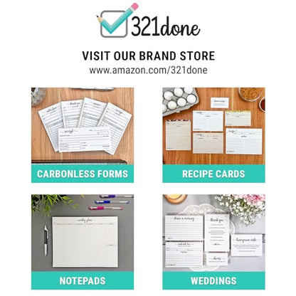 321Done Ruled Note Cards, 5x7 Thick Index Cards - Plain White Card Stock, Notecards & Stationery with Lines for Writing, Stamping - Made in USA, Set of 50 - No Envelopes - size: Large (5 x 7)