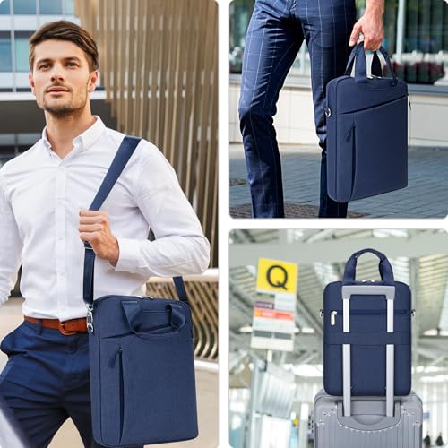 Laptop Case Shoulder Sleeve Bag Compatible with 14" MacBook Pro M5 M4 M3 M2 M1/13.6" MacBook air M4 M3 M2/13 MacBook Neo, Chromebook Notebook Portable Carrying Computer Bag, Navy Blue - color: Navy Blue