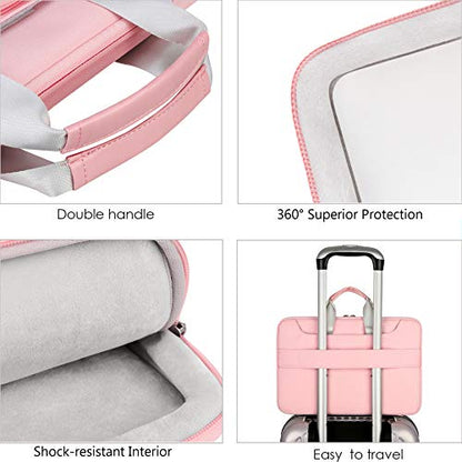 Lacdo 360° Protective Laptop Shoulder Bag, 14 inch Computer Bags for 14 inch MacBook Pro M5 Pro/Max A3426 A3427 (2026), M5/M4/M3/M2/M1 A3434 A3112 A3401 A3185 A2918 A2992 2025-2021 Messenger Bag, Pink - color: Pink, size: 14 Inches