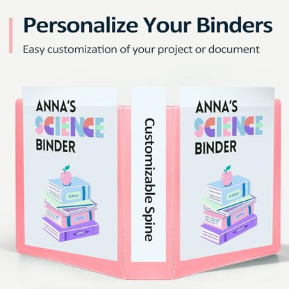 Sooez BinderX Extra Durable 1.5 Inch 3-Ring Binder, Holds 400 Sheets of 8.5x11 Paper, Customizable View Cover with Inside Pockets, Heavy Duty Binder for School, Light Green - color: Light Green, size: 1.5 inch