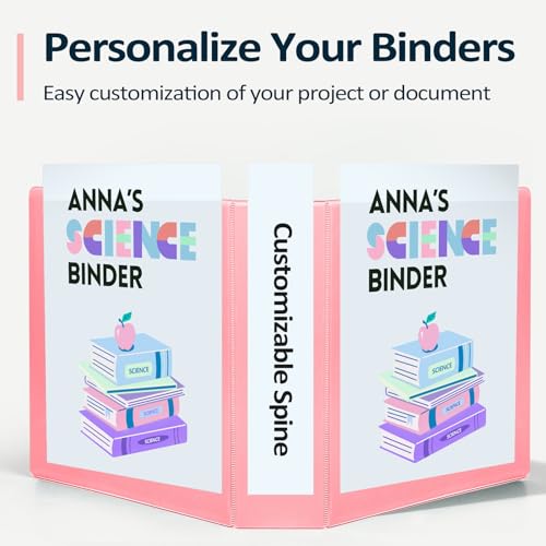Sooez BinderX Extra Durable 2 Inch 3-Ring Binder, Holds 520 Sheets of 8.5x11 Paper, Customizable View Cover with Inside Pockets, Heavy Duty Binder for School, Lavender - color: Lavender, size: 2 inch