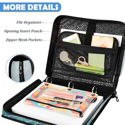 Custom 3 Ring Zipper Binder Tree of Life Personalized Name 1.5 inch Binders Large Capacity Multi Pockets for School Office Supplies - color: Custom Tree and Birds