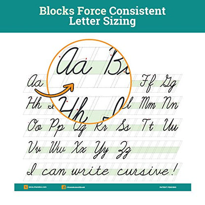 Channie’s Quick & Neat Cursive Handwriting Pad, 80 Pages Front & Back, 40 Sheets, Grades 1st – 3rd, Size 8.5” x 11” - style: Cursive Writing Pad