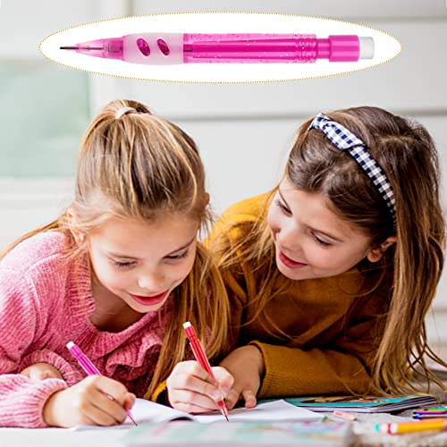 cobee® 12 Pcs Mini Mechanical Pencils 0.7 mm Automatic Pencils with Erasers Small Pencil with Silicone Handguard for Writing Drawing Sketching