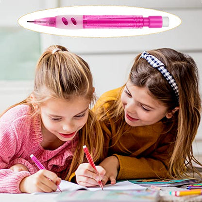 cobee® 12 Pcs Mini Mechanical Pencils 0.7 mm Automatic Pencils with Erasers Small Pencil with Silicone Handguard for Writing Drawing Sketching