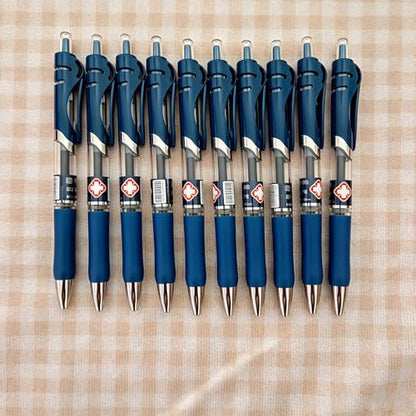 Gel Pens 10 Pack, 0.5mm Fine Point, Quick-Drying Retractable Click Pens, No Smudge Ink, Ideal for Medical, School & Office Use