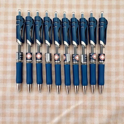 Gel Pens 10 Pack, 0.5mm Fine Point, Quick-Drying Retractable Click Pens, No Smudge Ink, Ideal for Medical, School & Office Use