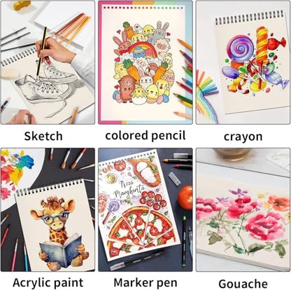 OSIMIG 20 Pack Sketch Books 5.5" x 8.5", Top Spiral Bound Sketch Pad, Mini Sketchbook Bulk for Kids, 600 Sheet Drawing Paper (68lb/100gsm), Drawing Pad for Beginger, Art Supplies - size: 20 Pack