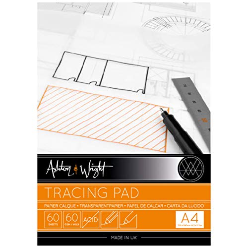 Ashton and Wright -Tracing Paper Pad - 80gsm Paper - 8.2"" x 11.6"" - 60 Sheets