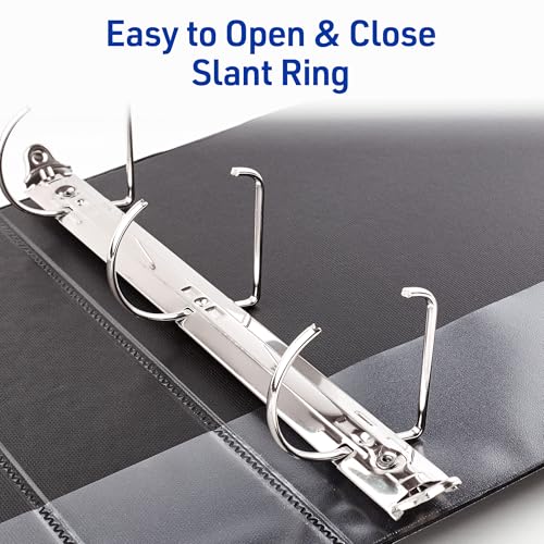 Avery Durable View 3 Ring Binder,3 Inch Slant Rings,635 Sheet Capacity,Black,Holds 8.5 x 11 Paper,3.5" Wide Spine,DuraHinge for Organizing Reports & Projects (17041),(Pack of 6) - size: 3" (Pack of 6)