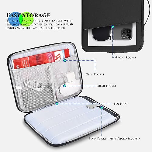9.7-11 Inch Tablet Sleeve Case Compatible with 11" Samsung Galaxy Tab A11+ S9 S8 S7 / Galaxy Tab A7 S6 A 10.4 10.1 Tablet Bag,iPad 11th/iPad Pro M5 M4/Air 11 M2 M3 M4 2026 Carrying Bag(Black) - color: Black, size: 9.7-11 Inch
