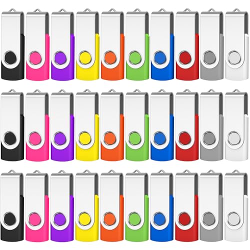 128MB USB Flash Drive 50 Pack, AreTop Premium USB 2.0 Swivel Memory Stick | [ NOT 128GB ] Thumb Drive Bulk Jump Drives Multipack USB Drive Pack for Data Storage (50PCS 128MB, Mix Colors) - size: 128MB, style: 50P-Mixcolor