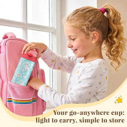Mermaid Water Bottle for Girls - 12oz Cute Cartoon Kids Water Bottle with Straw, Stainless Steel Tumbler, Insulated, Leak-proof, BPA-free, Pop-up Straw Lid, for School, Children Birthday Gift Cup(1pc) - color: Line Mermaid