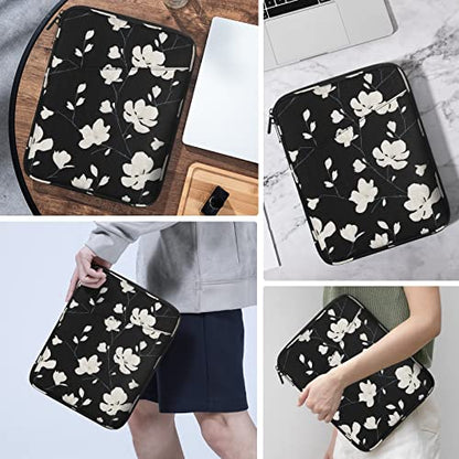 MoKo 9-11 Inch Tablet Sleeve Bag Carrying Case with Accessory Pocket | Fits iPad Air 11-inch M4, iPad Pro 11-inch M5, iPad A16 11-inch and Tab S9/S8 11-inch, Black&White Magnolia - color: Black & White Magnolia, size: 9-11 Inch