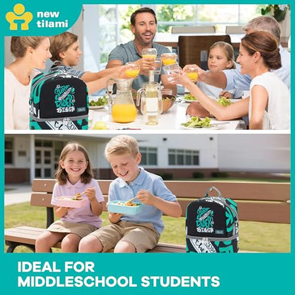 NEW TILAMI Kids Lunch Bag Double Insulated for tilami Rolling Backpack Girls Boys forTravel School Picnic, Vibrant Teal - color: Vibrant Teal