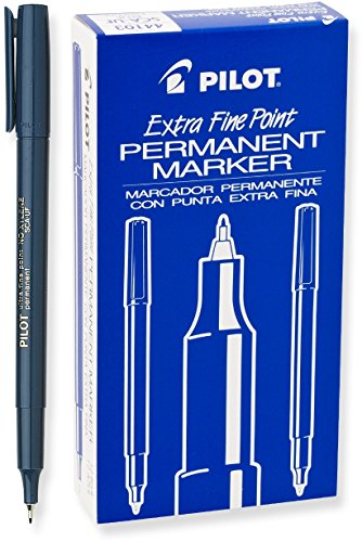 Pilot Extra Fine Point Permanent Markers, Marker Pens, Blue Ink, 12-Pack - color: Blue