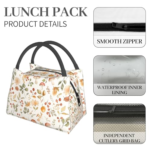 Sleeping Fox in Wildflower Meadow Lunch Box for Women Girls Insulated Green Foliage Daisies Lunch Bag for Work Picnic Camping Travel Gifts Cooler Large Capacity Thermal Reusable Tote Makeup Bags - color: Fox14