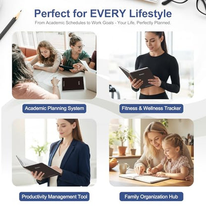 VALOME Planner 2026-2027, Weekly and Monthly Planner, JUL 2026 - JUN 2027 | Letter Size(8.5" x 11"), Hardcover, Agenda Book, Sprial Bound, Inner Pocket, Office and School Use - color: Black, size: 8.5"x11"(Jul 2026-Jun 2027)