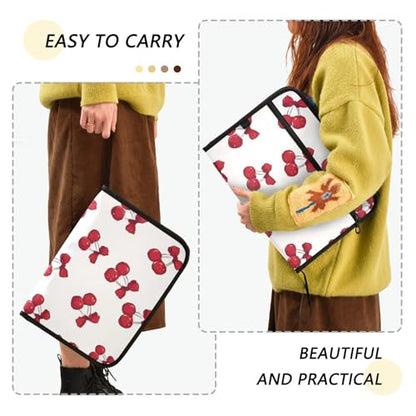 Expanding File Folder Red Cherries Bows Cherry A Accordion File Organizer 13 Pockets Document Organizer with Zipper Labels A4 Letter Office Storage