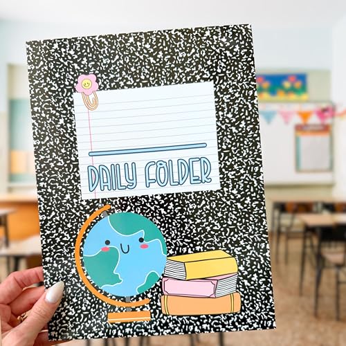 Daily School Take Home Folder with Pockets Leave at Home Bring it Back Labels to Class 25pk 12x9” Classroom Teacher Bulk Supply Elementary School