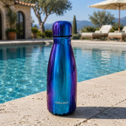 CHILLOUT LIFE 12oz Kids Insulated Stainless Steel Water Bottle, Leak Proof | Small Metal Water Bottle, Keeps Drinks Cold 24H & Hot 12H, Leak-Proof Screw Lid, Perfect for School, Travel & Sports - color: Magic Blue