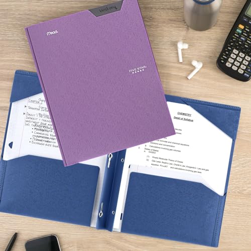 Five Star Folder, 2-Pocket, Prong Fasteners | Amethyst Purple | Pack of 2 | Stay-Put Design - color: Purple, size: 1 Count (Pack of 2)