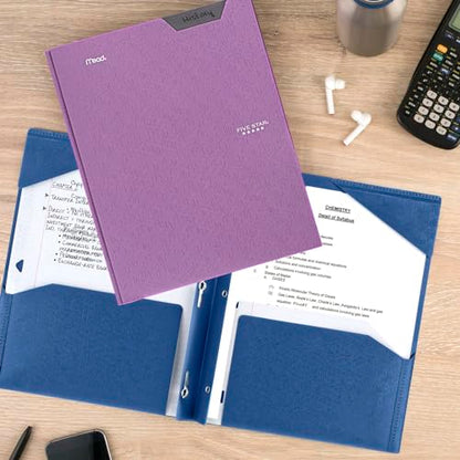 Five Star Folder, 2-Pocket, Prong Fasteners | Amethyst Purple | Pack of 2 | Stay-Put Design - color: Purple, size: 1 Count (Pack of 2)