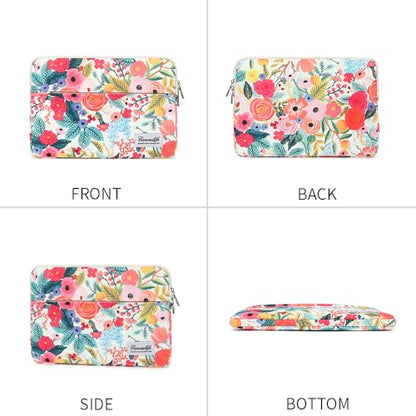 Canvaslife Garden Rose Waterproof Pattern 13 inch Canvas Laptop Sleeve with Pocket 13 inch 13.3 inch Laptop 13 case13 Sleeve - color: Garden Rose, size: 13 inch/13.3 inch