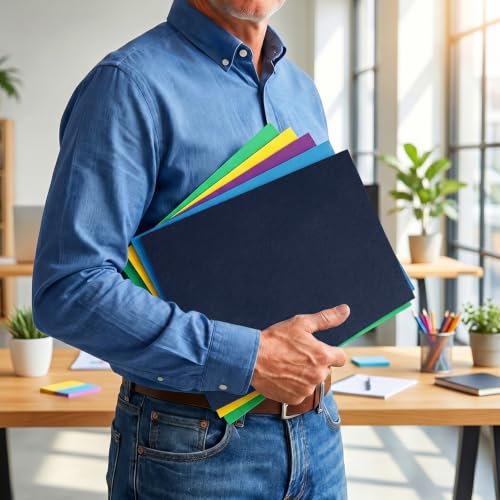 SUNEE Folders with Pockets(25 Pack, Navy Blue), 2 Pocket Folders Fit Letter Size Paper, Paper File Folder for School Office Home Business - color: Navy Blue