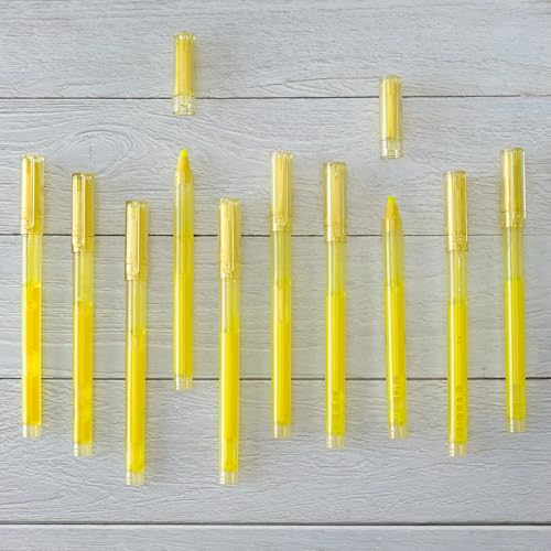 Pastel Highlighters - 12 Pack Yellow Colors, Fast-Dry Bible Journaling Markers, Non-Bleed Pastel Highlighters for School, Office & Study Supplies