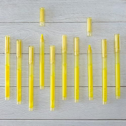 Pastel Highlighters - 12 Pack Yellow Colors, Fast-Dry Bible Journaling Markers, Non-Bleed Pastel Highlighters for School, Office & Study Supplies