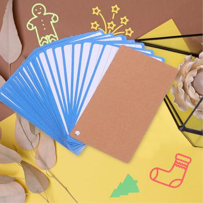 OSALADI Lined Flash Cards with Ring 60 Colored Ruled Index Cards Per Book Thickened Blank Note Supply for Office Study 2pcs Total 120 Sheets