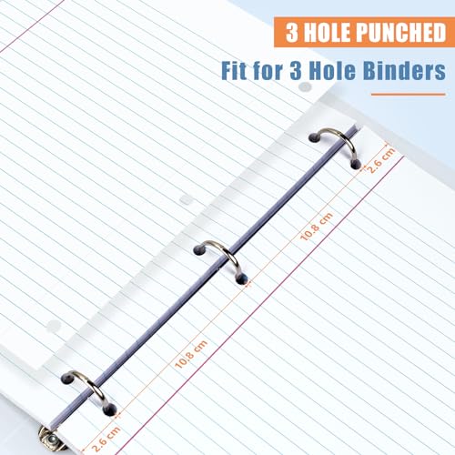 Loose Leaf Notebook Paper 750 Sheets 5 Packs Bulk for 3 Ring Binder, 8x10.5 Filler Paper Wide Ruled 3-Hole Punched Lined Paper for Writing Office Business School College Home (150 Sheets/Pack)