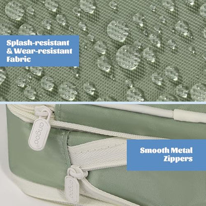 MoKo Large Capacity Pencil Case, Aesthetic Pencil Pouch Bag with Zipper, Cute Pen Case Stationery Organizer Holder for Office/School Supplies, Back to School Gift, Green - color: Green-1 Pen Case